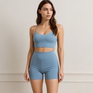 SHEIN Sky Blue High-Waisted Stretch Shorts – Size XS | Sleek, Minimalist Fit